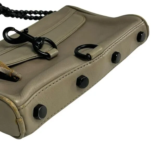 REBECCA MINKOFF Mac M.A.C. Leather Crossbody Shoulder Bag Purse Gray Chain - Picture 11 of 12